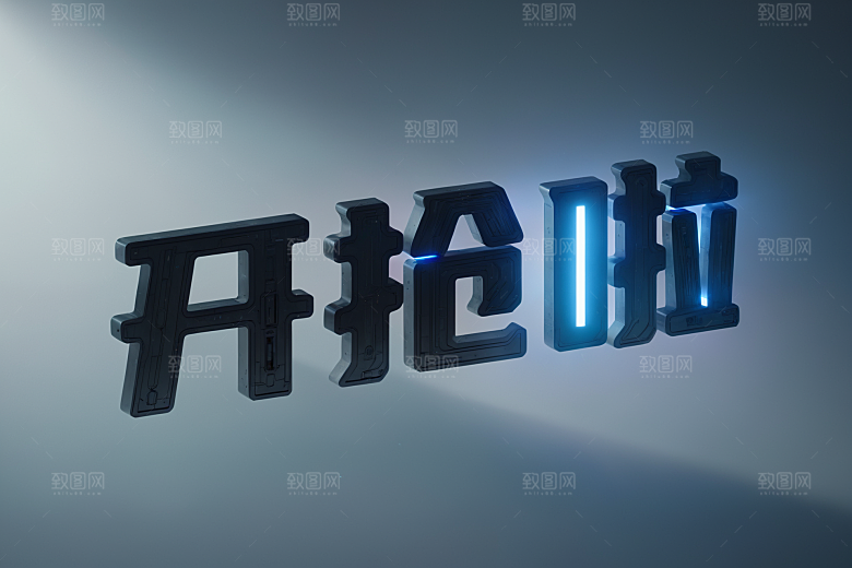 火热开抢促销立体艺术字