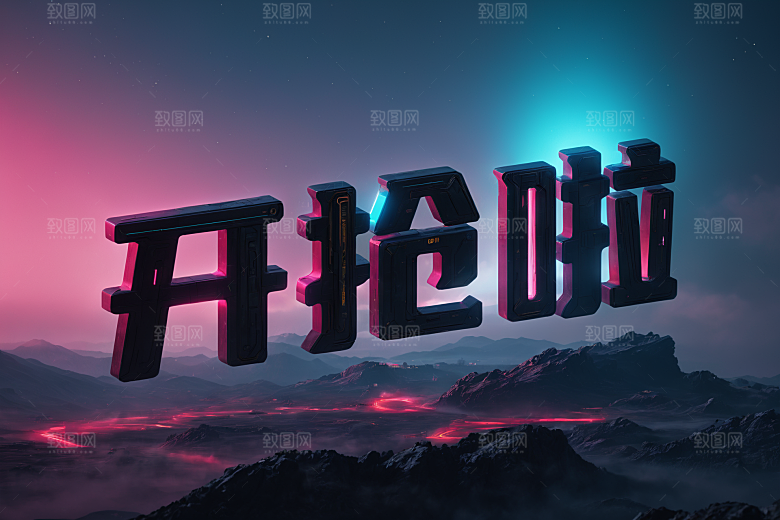 火热开抢抢购赛博朋克艺术字