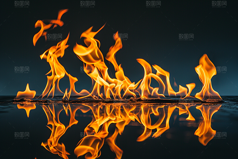 熊熊火焰燃烧火苗素材