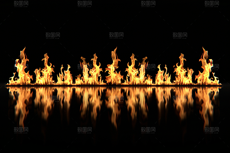 熊熊火焰火光特写素材