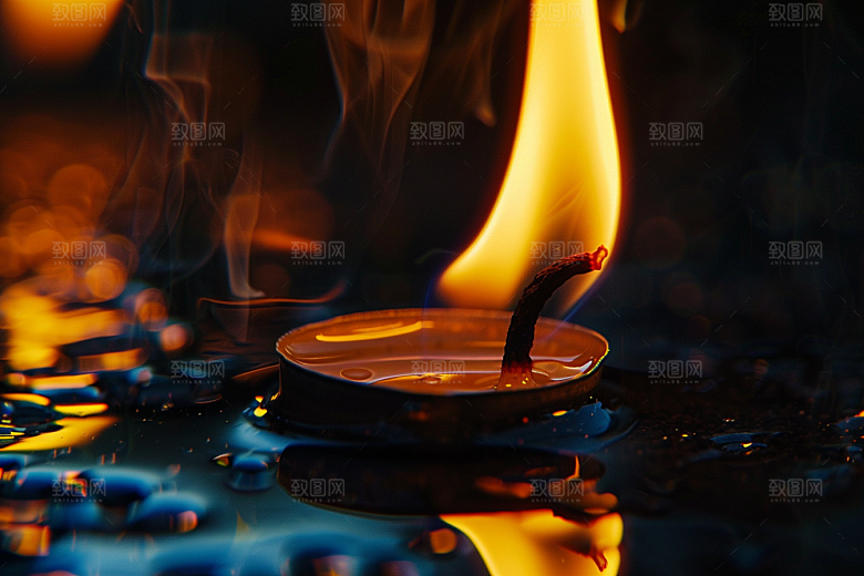 熊熊火焰特写燃烧素材