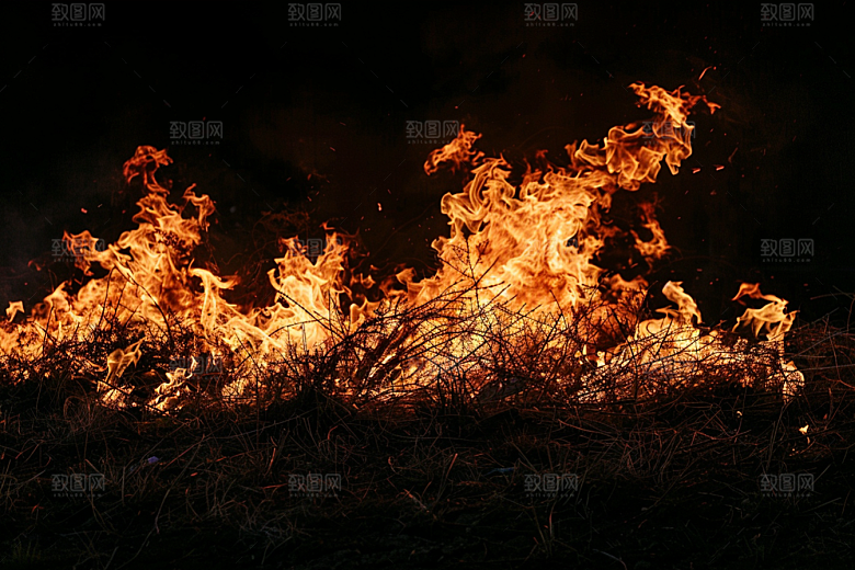熊熊火焰高清特写素材
