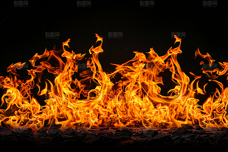 熊熊火焰特写烈火素材