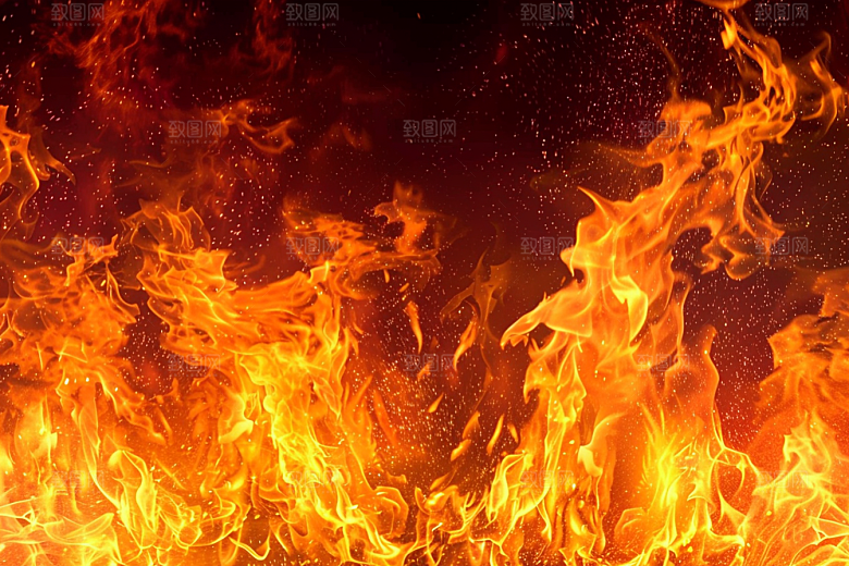 熊熊火焰高清特写素材