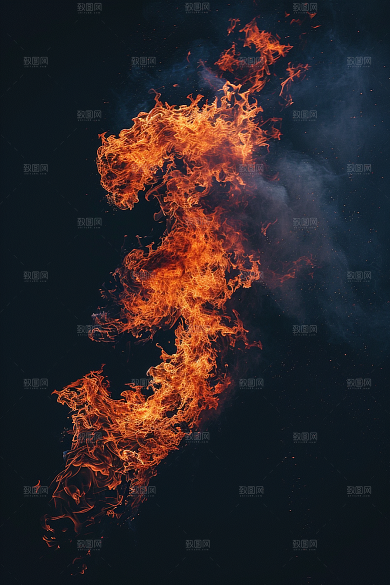 熊熊火焰燃烧特写素材