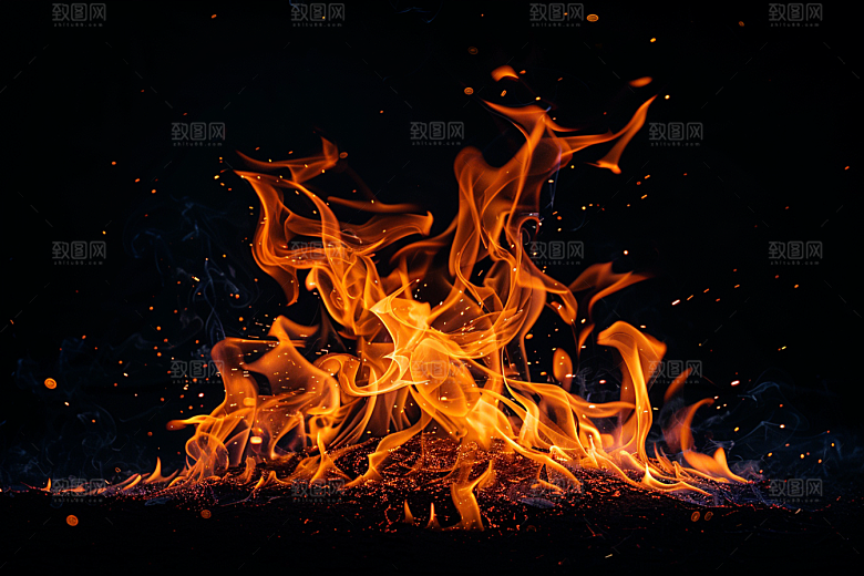 熊熊火焰火光特写素材