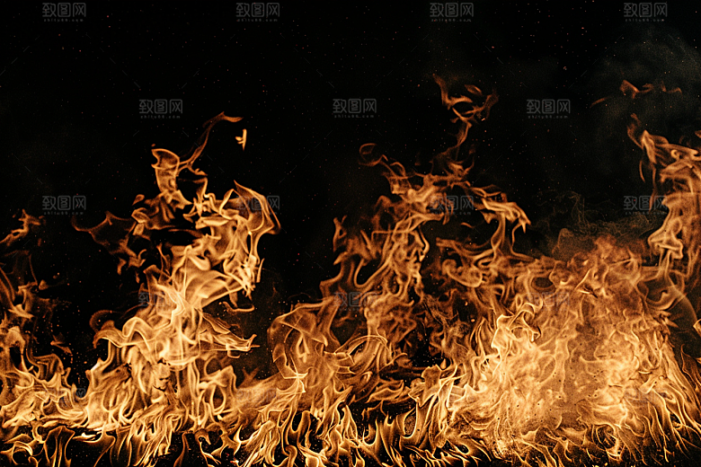 熊熊火焰火光特写素材