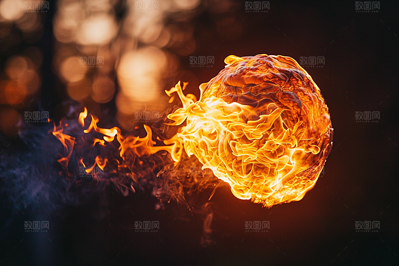 熊熊火焰燃烧特写素材