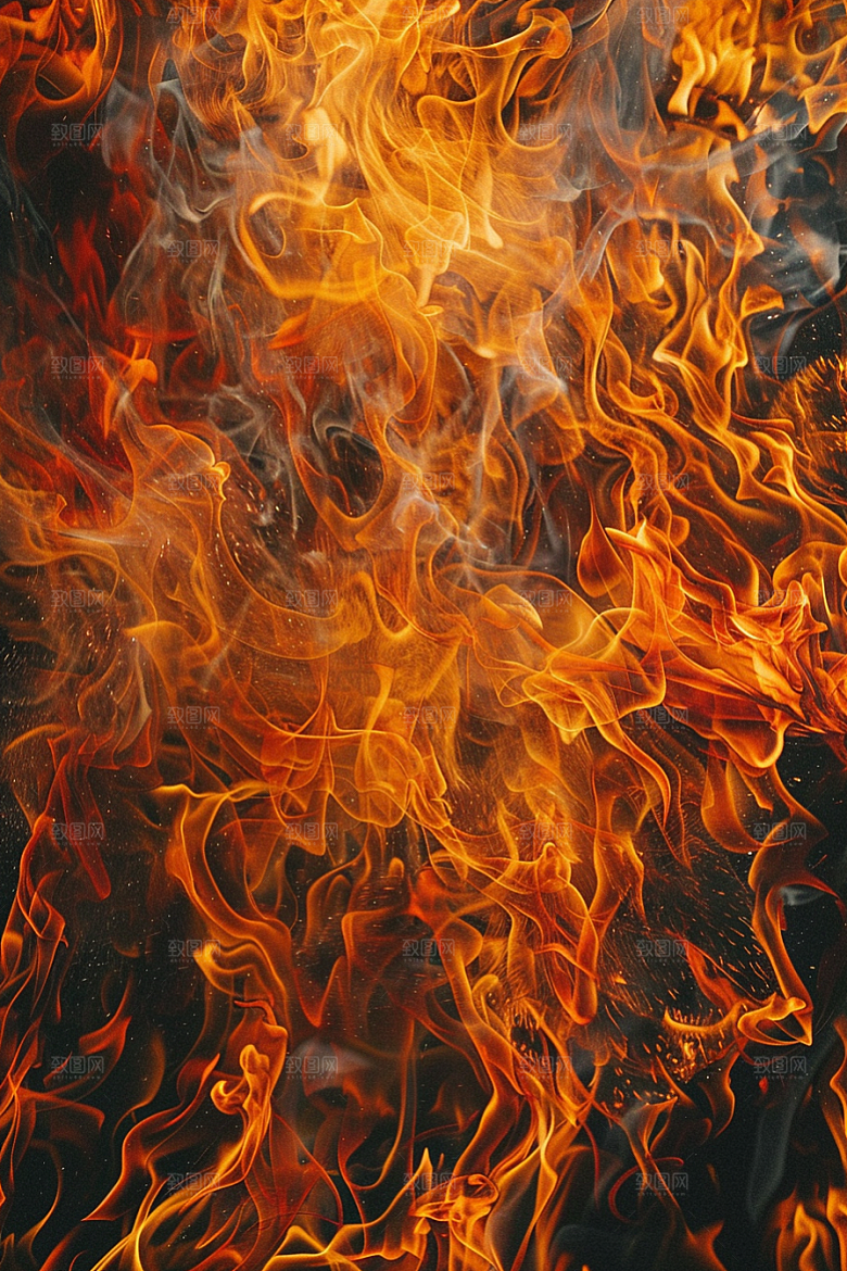 熊熊火焰燃烧火苗素材