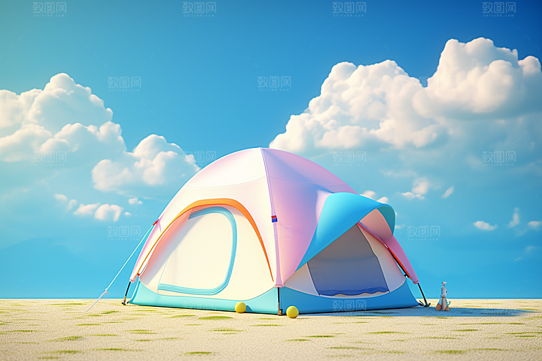 露营帐篷踏青徒步模型