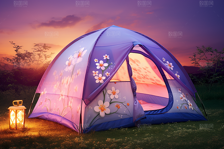 露营帐篷森林自然模型