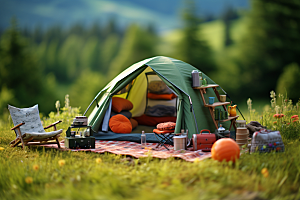 露营帐篷户外野营春季模型