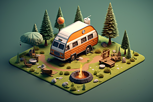 露营帐篷3D立体模型