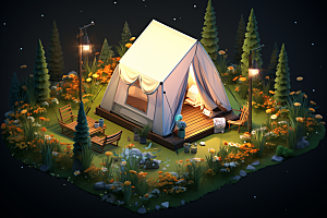 露营帐篷户外野营春季模型