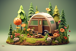 露营帐篷户外野营3D模型