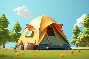 露营帐篷户外野营3D模型