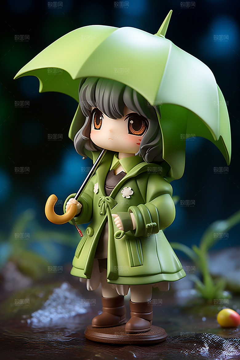 户外赏花小女孩花季3D模型