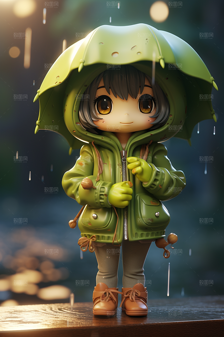 户外赏花小女孩IP人物模型