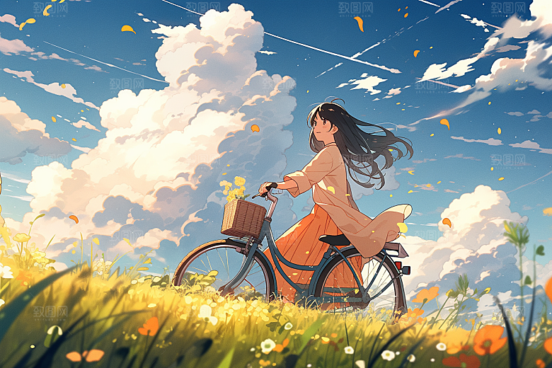 旅途中的风景旅游出游插画