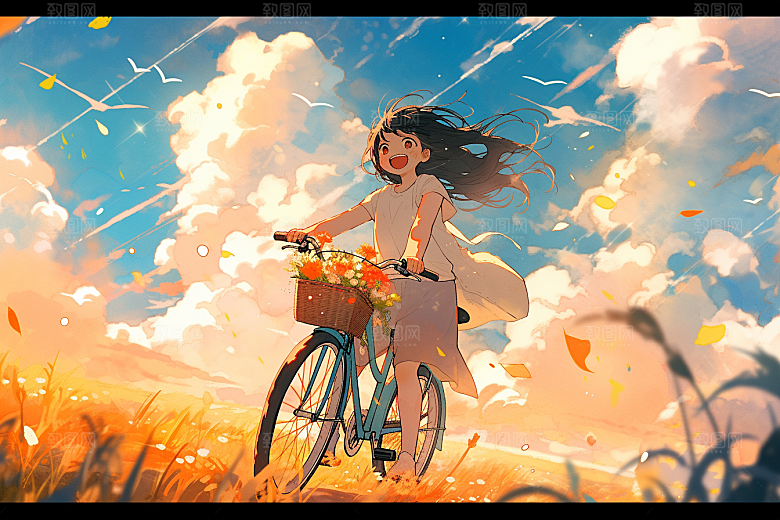 旅途中的风景山野出游插画