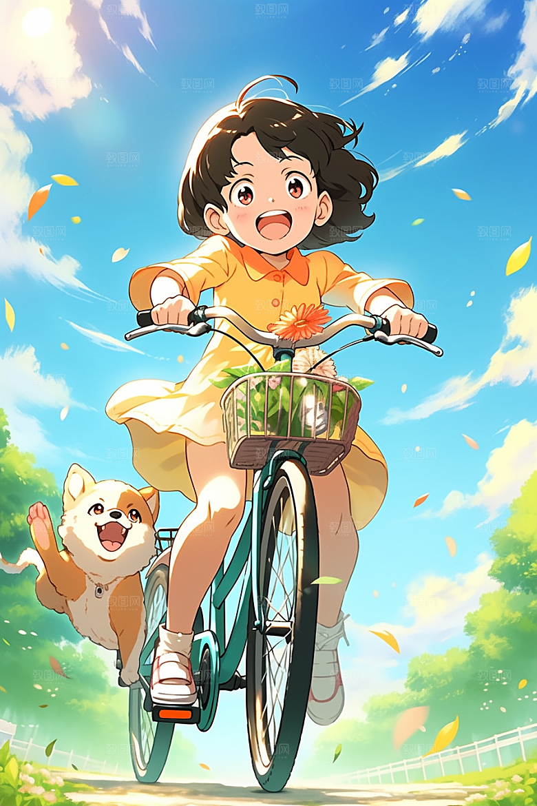 旅途中的风景旷野手绘插画