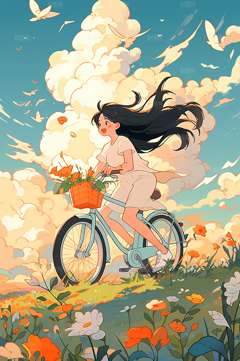 旅途中的风景旅游自然插画
