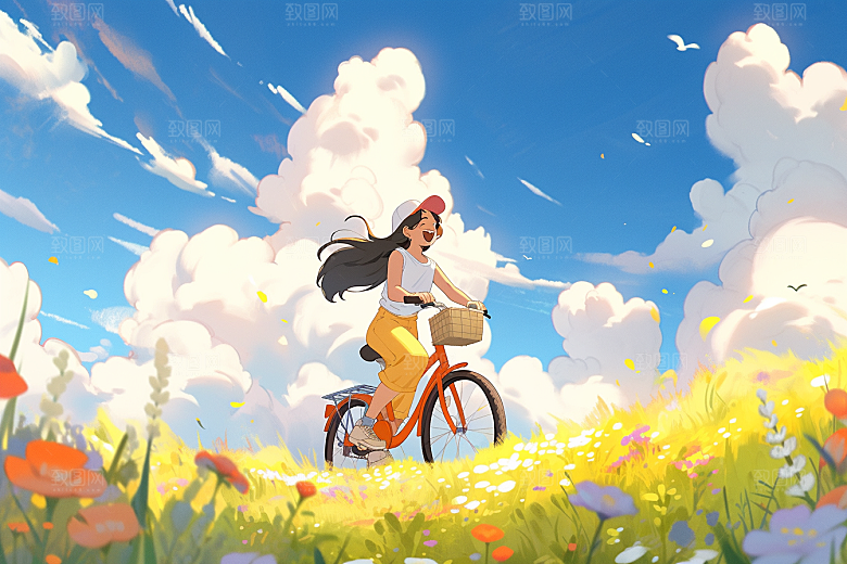 旅途中的风景美景旅行插画
