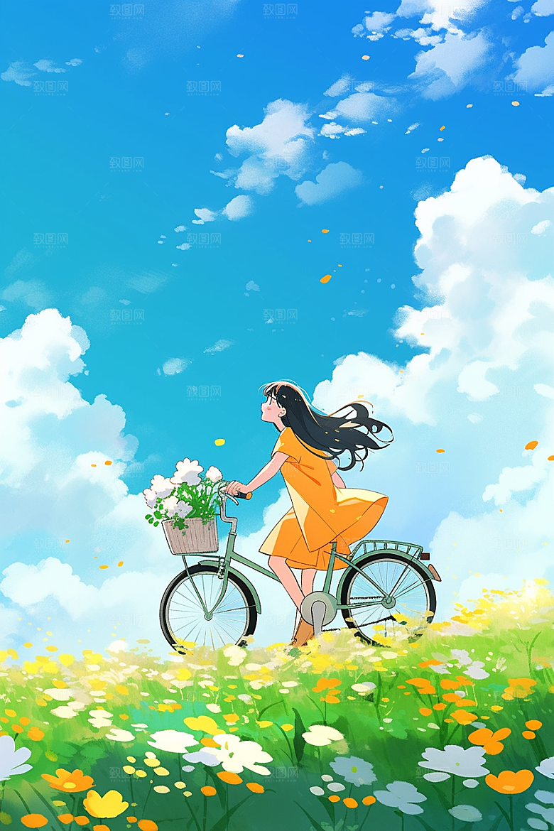 旅途中的风景户外晴朗插画