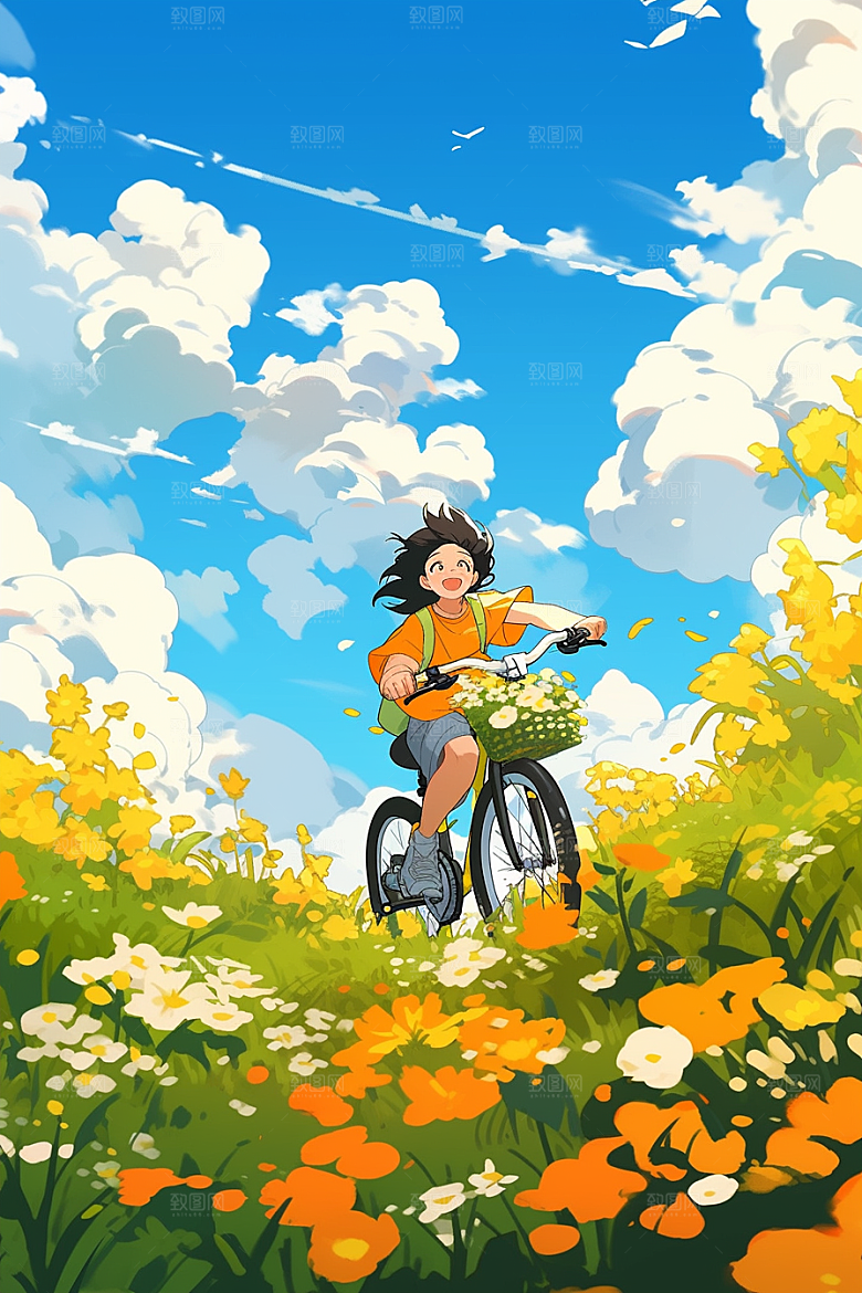 旅途中的风景旅游山野插画