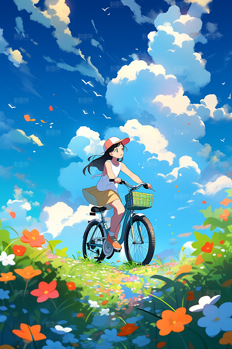 旅途中的风景旅游美景插画