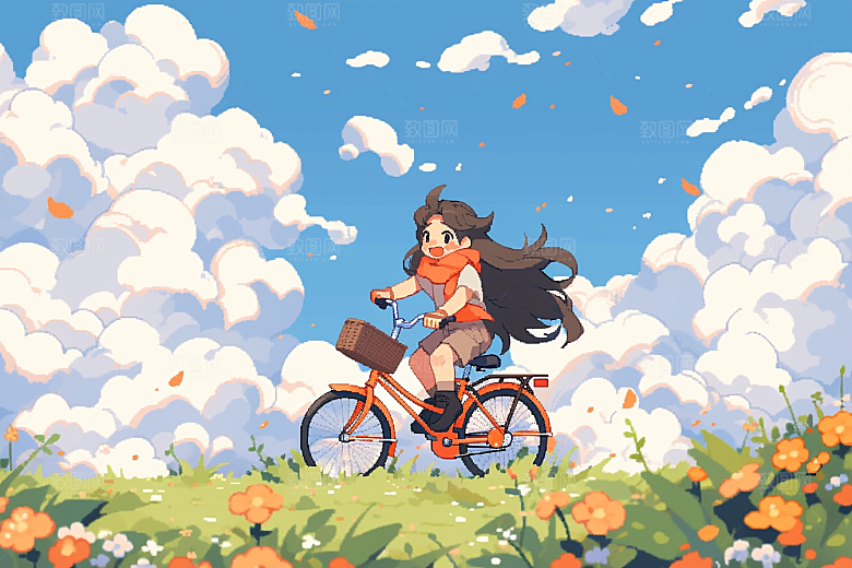 旅途中的风景美景山野插画