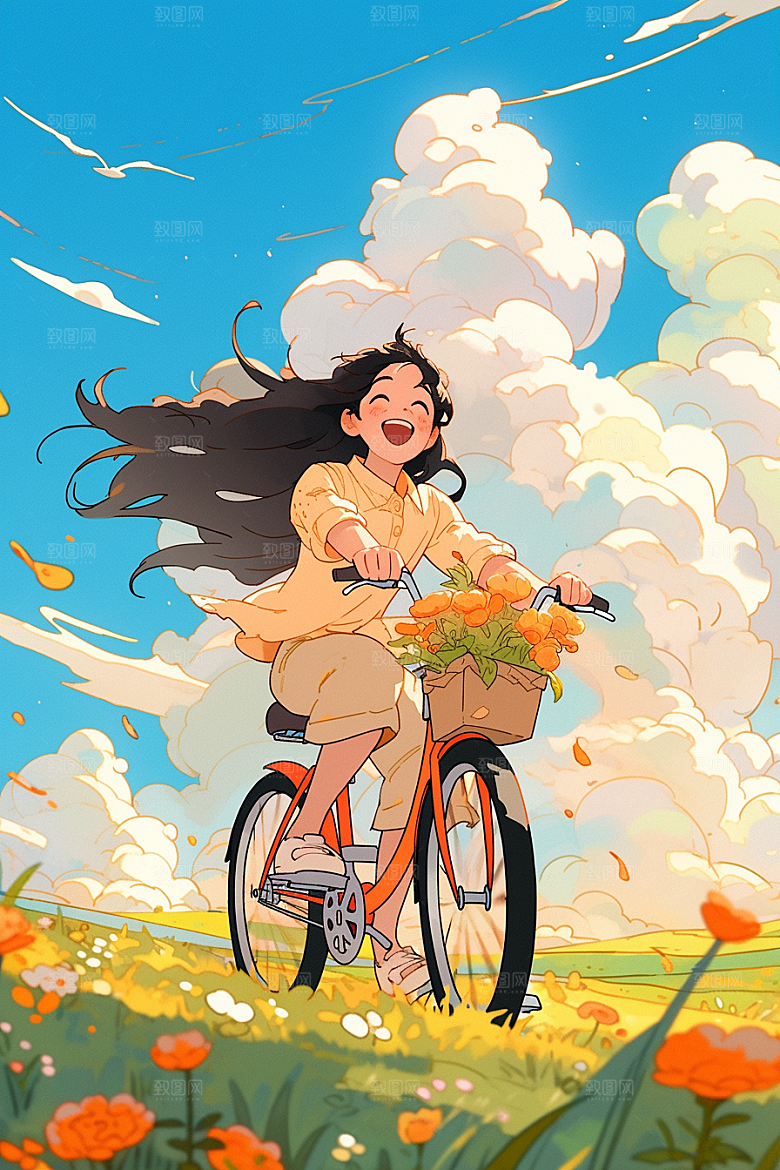 旅途中的风景旅游手绘插画