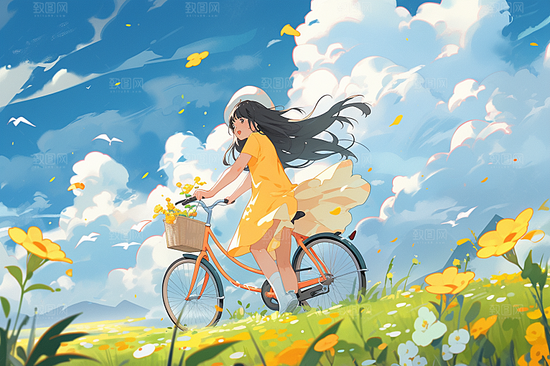 旅途中的风景旅行旷野插画