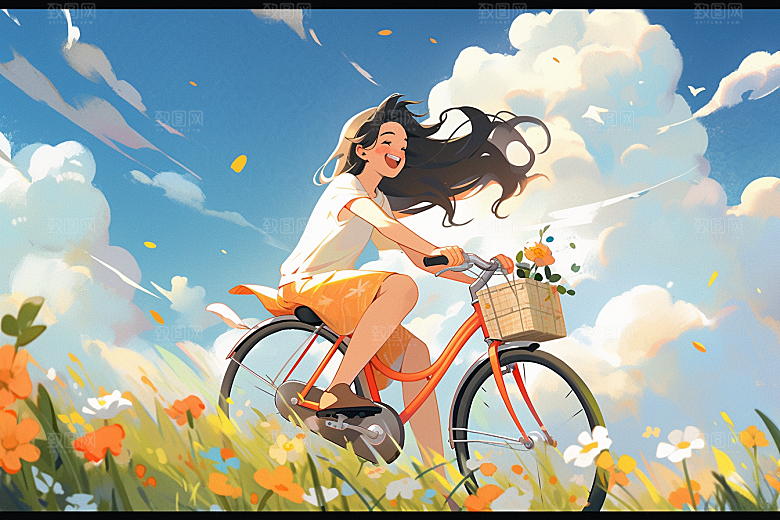 旅途中的风景户外自然插画