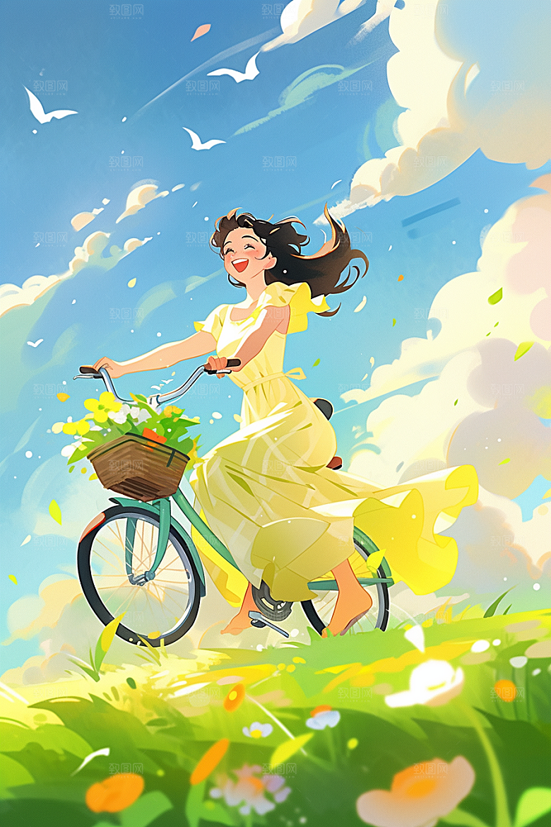 旅途中的风景出游户外插画