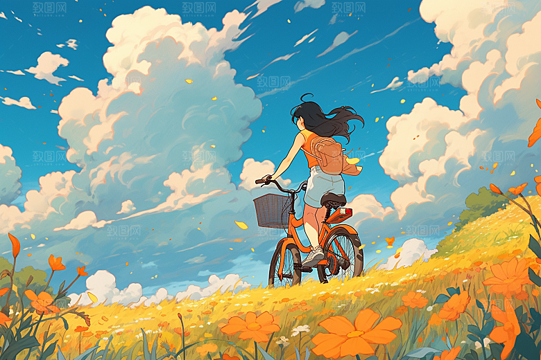 旅途中的风景旅行自然插画