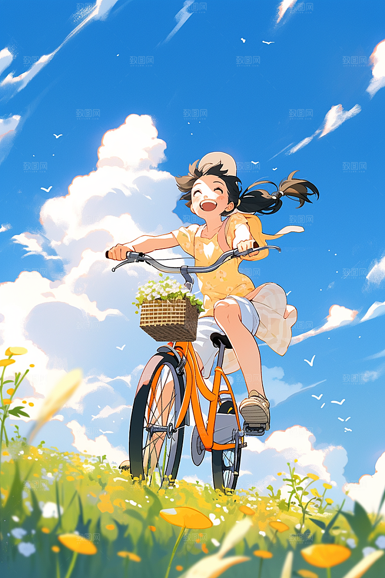 旅途中的风景出游旷野插画
