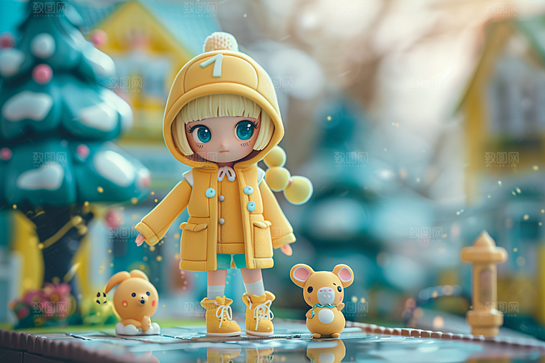 IP形象C4D彩色模型