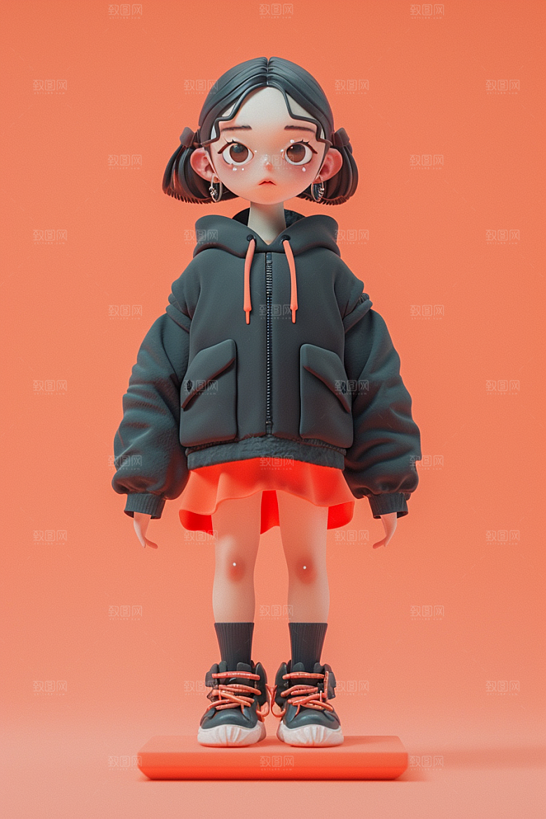 IP形象3D流行元素模型