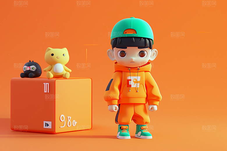 IP形象渲染玩偶模型