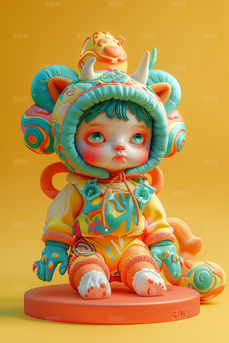 IP形象彩色3D模型