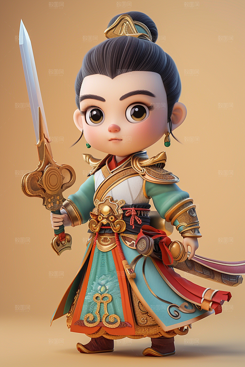 IP形象彩色3D模型