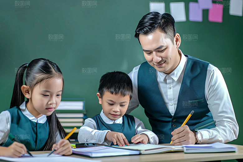 家教日常补习摄影图