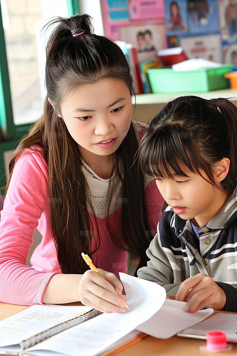 家教家庭教师教学摄影图