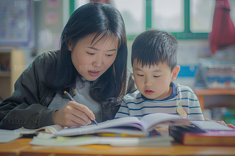 家教上课教学摄影图
