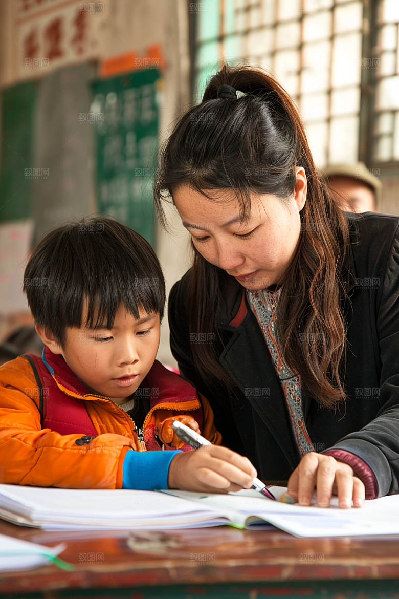 课外班补习学生辅导摄影图