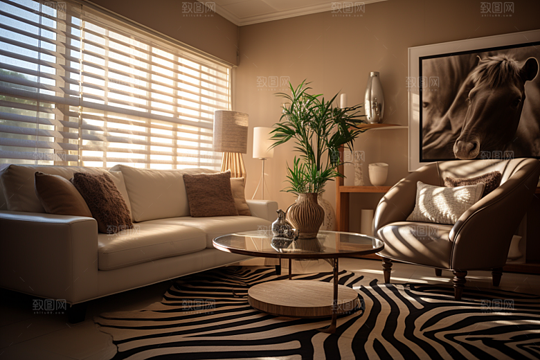 室内百叶窗简约大气摄影图