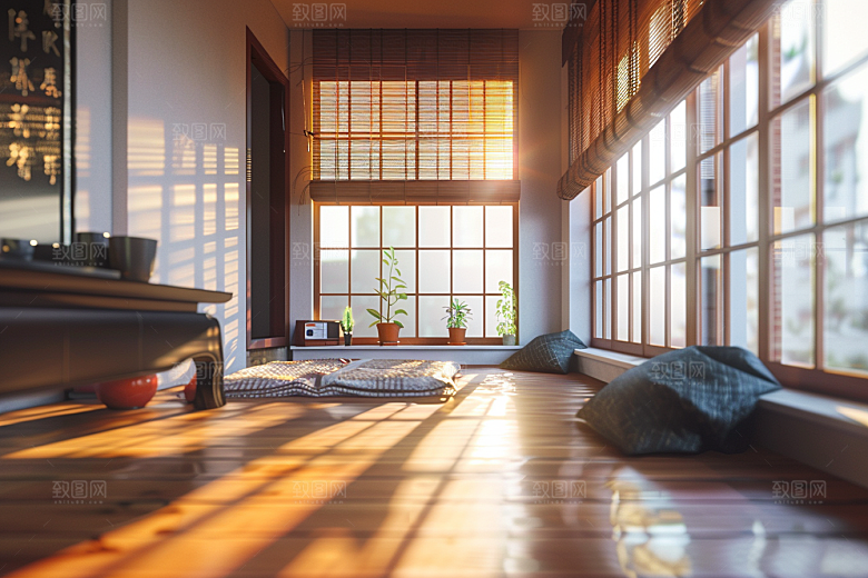 室内百叶窗家居简约摄影图