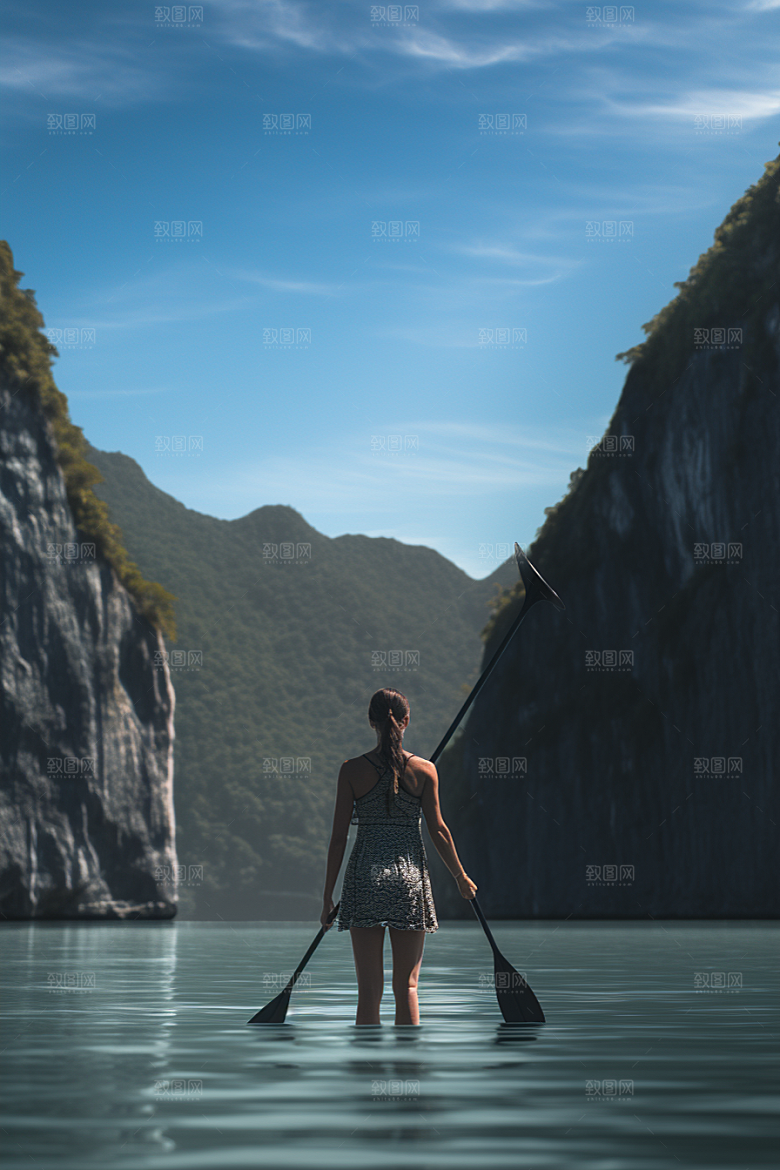 浆板运动水上运动户外摄影图