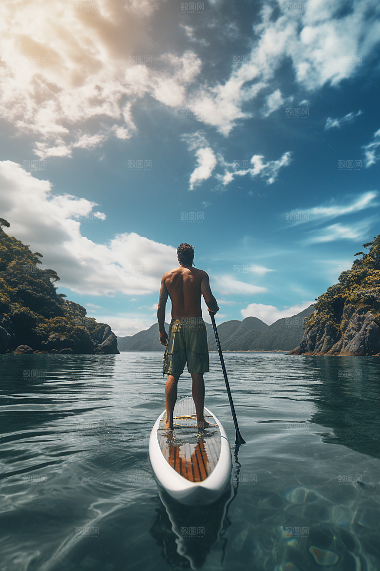 浆板运动湖泊河流水上运动摄影图